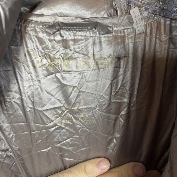 Calvin Klein Premium Down Packable Jacket Coat 7° Women's Large heather - Picture 3 of 8